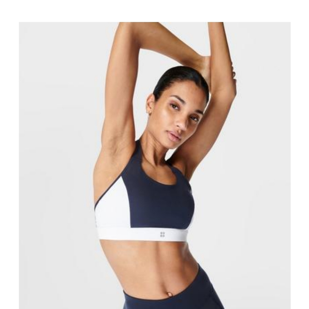 NEW  SWEATY BETTY  WOMEN'S  POWER  MEDIUM  IMPACT  NAVY BLUE BRA